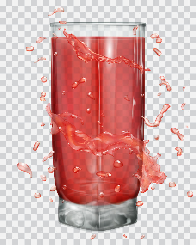抽象矢量现代红色果汁平面设计插图
