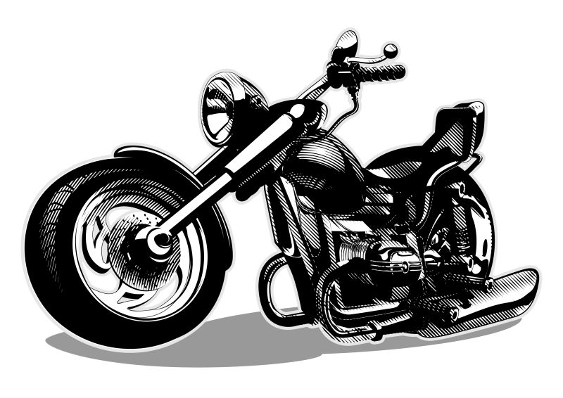 抽象矢量现代华丽的摩托车设计