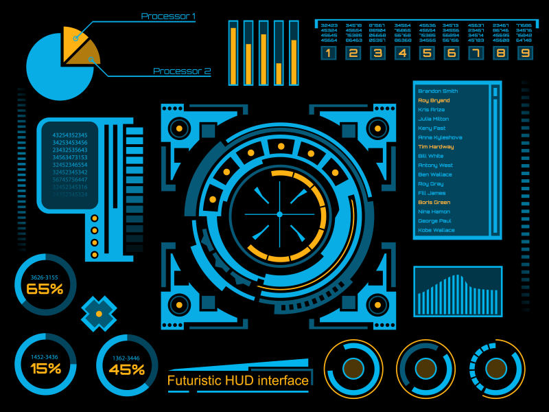 创意矢量未来主题的科技触摸屏创意设计