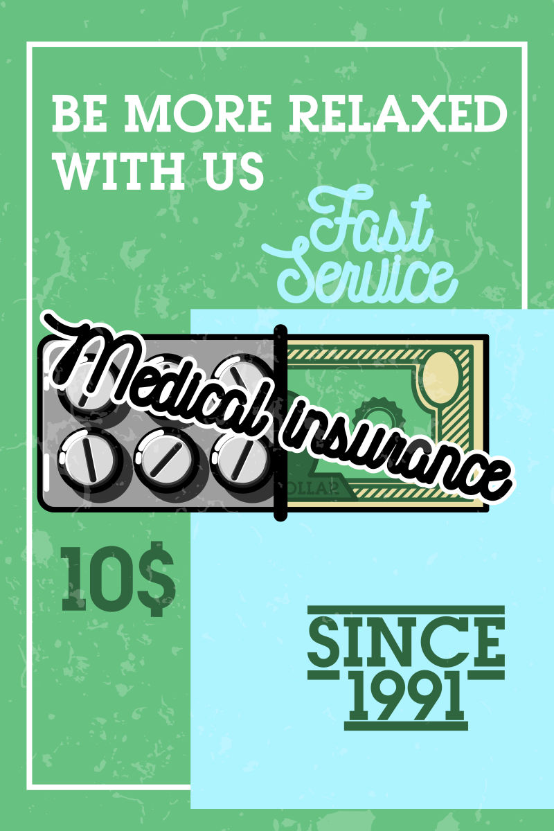 彩色老式医疗保险横幅