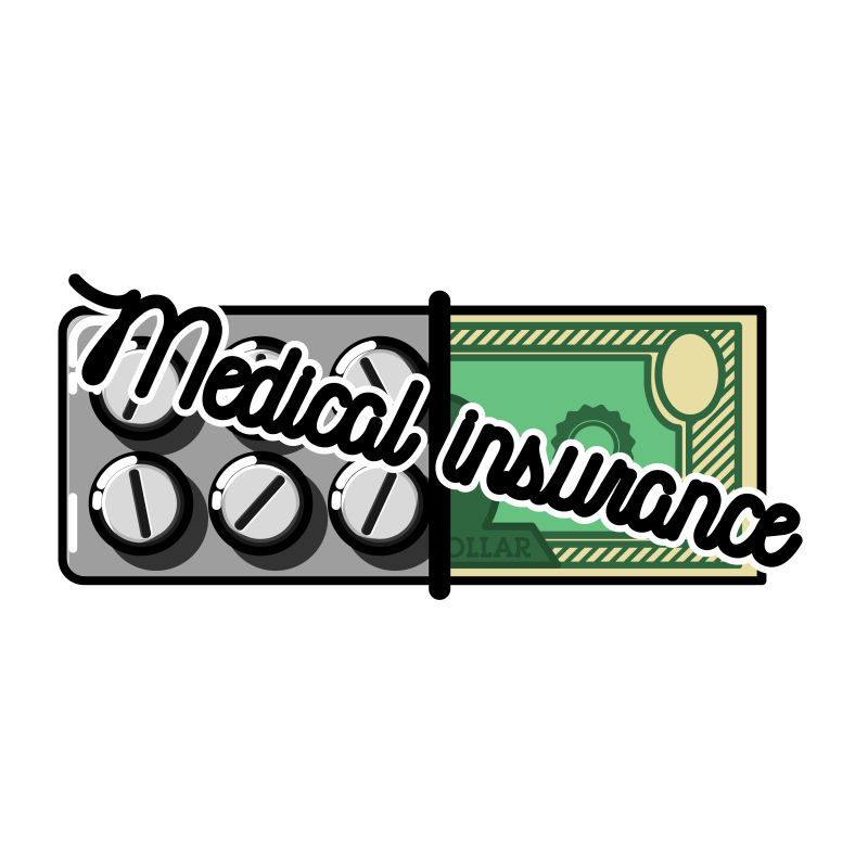 彩色老式医疗保险标志