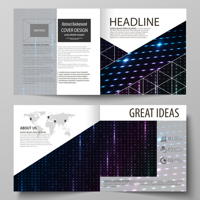 矢量抽象现代几何风格的商业宣传单平面设计