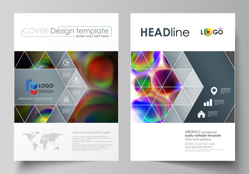 矢量抽象现代几何风格的时尚商业宣传单平面设计
