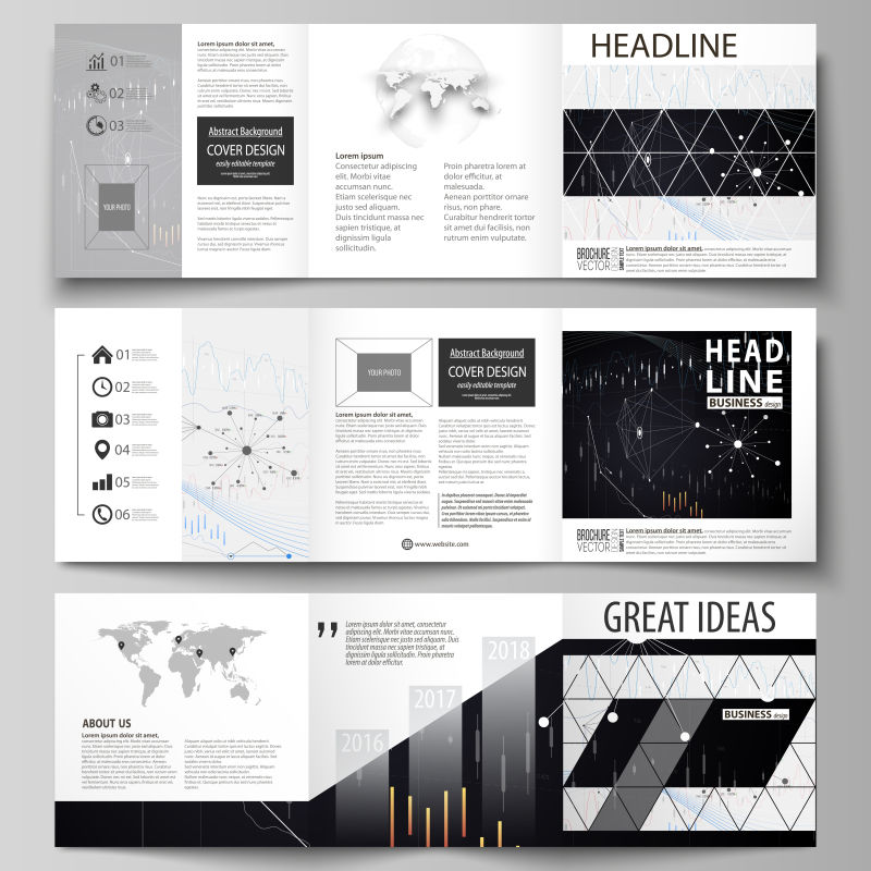 矢量抽象现代宣传单创意平面设计
