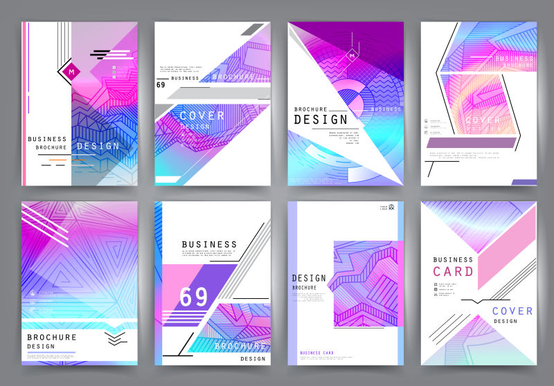 创意矢量时尚彩色几何商业宣传册
