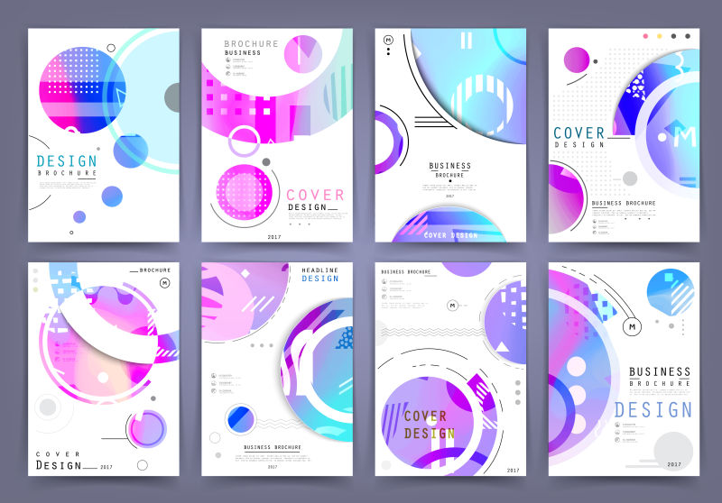 创意矢量彩色几何元素时尚宣传册