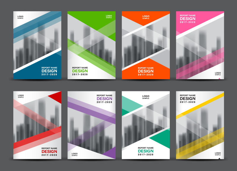 矢量现代彩色时尚几何风格的宣传单