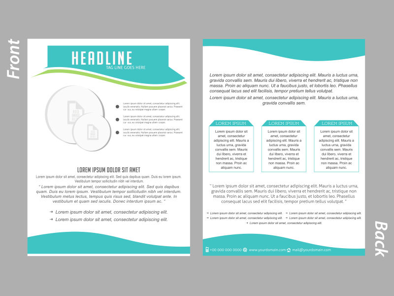 创意矢量现代蓝色年度商业宣传单设计