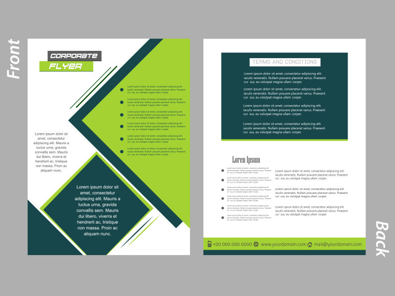 创意矢量现代绿色几何宣传单平面设计