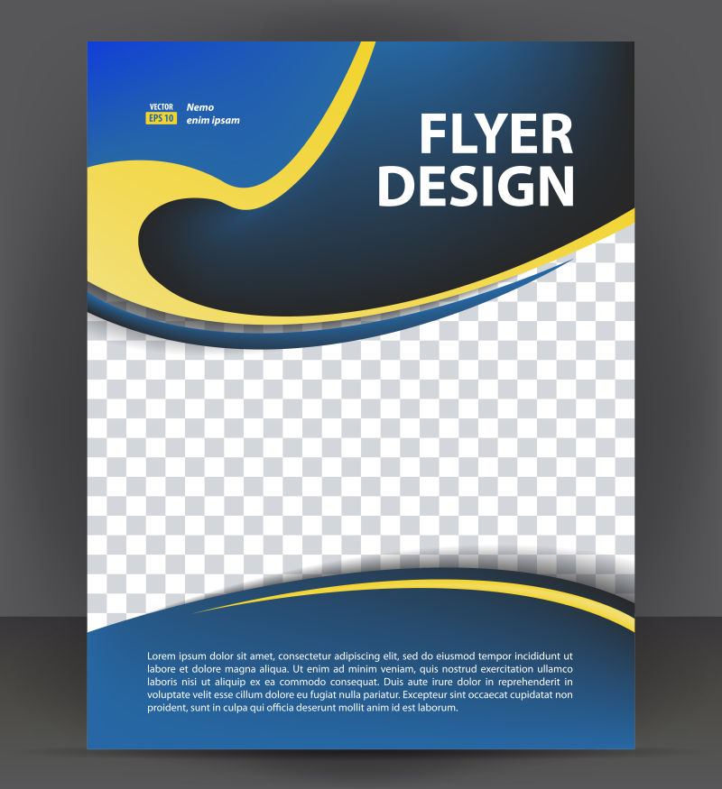 创意矢量现代蓝色黄色年度报告设计