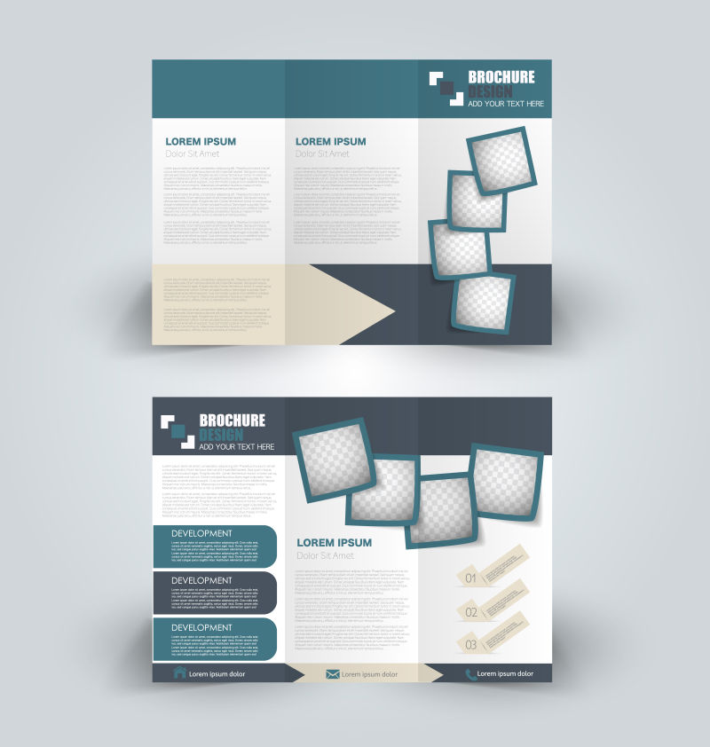 抽象矢量现代商业宣传三折页设计