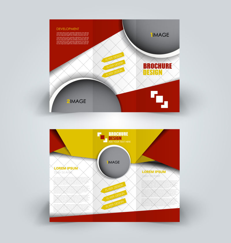 矢量抽象现代商业时尚三折页平面设计