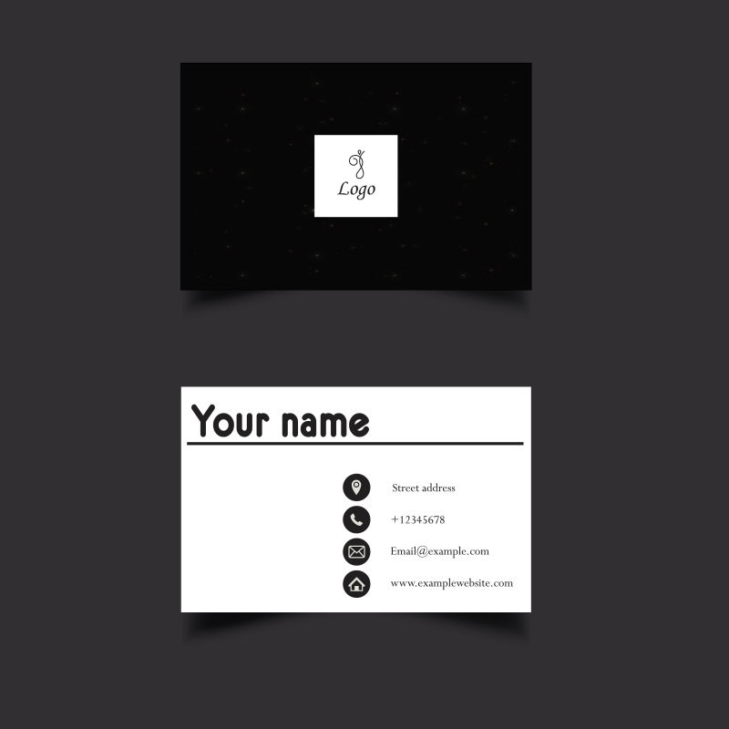 抽象矢量现代时尚黑白名片设计