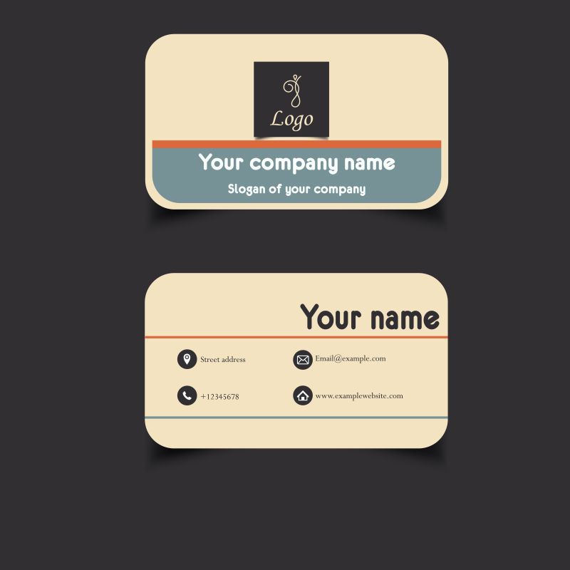 抽象矢量现代简约名片平面设计