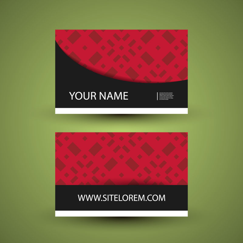 矢量抽象现代红色名片设计