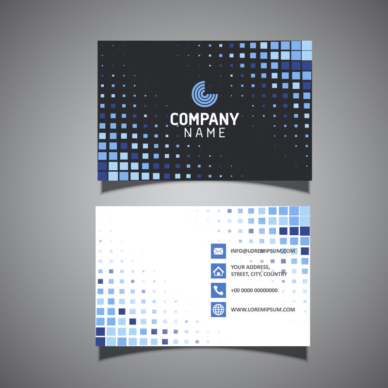 矢量创意现代几何风格的时尚商业名片设计