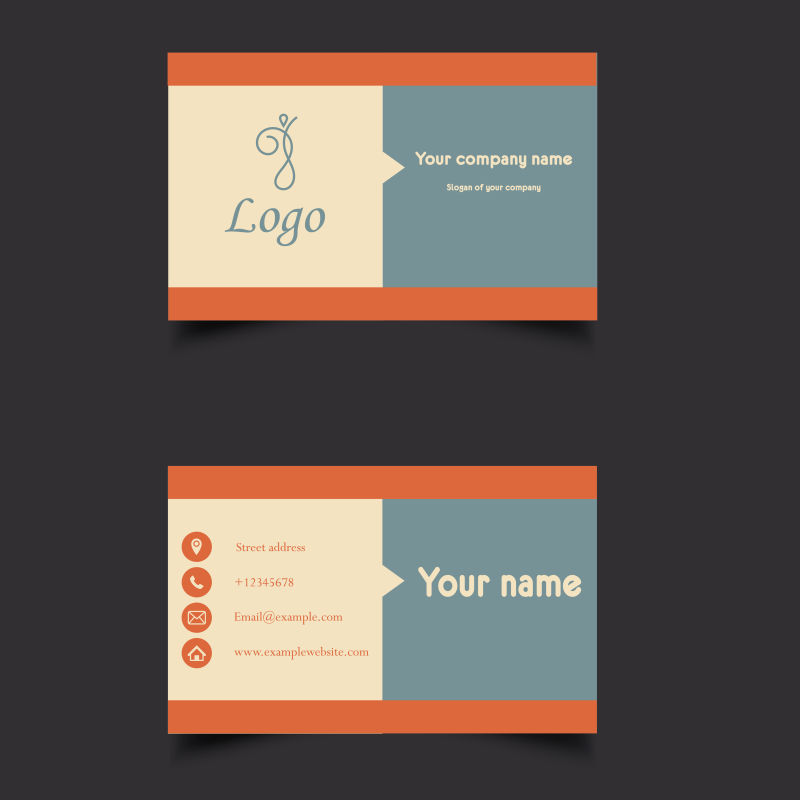 抽象矢量现代彩色简约名片设计
