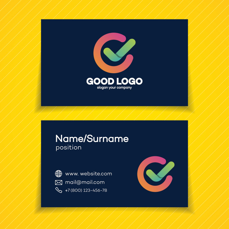 创意矢量ok元素的名片设计