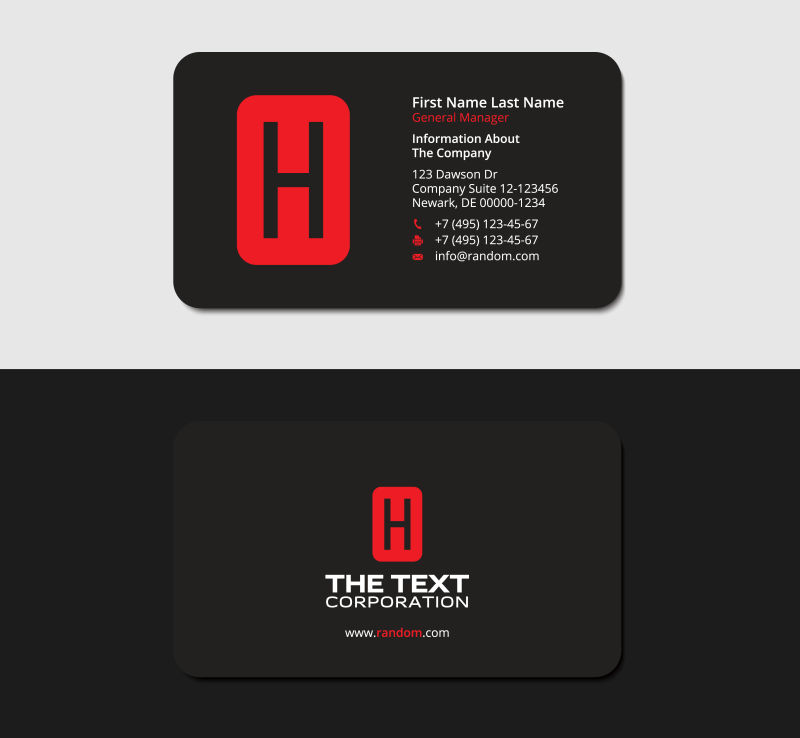 抽象矢量现代黑色时尚名片设计