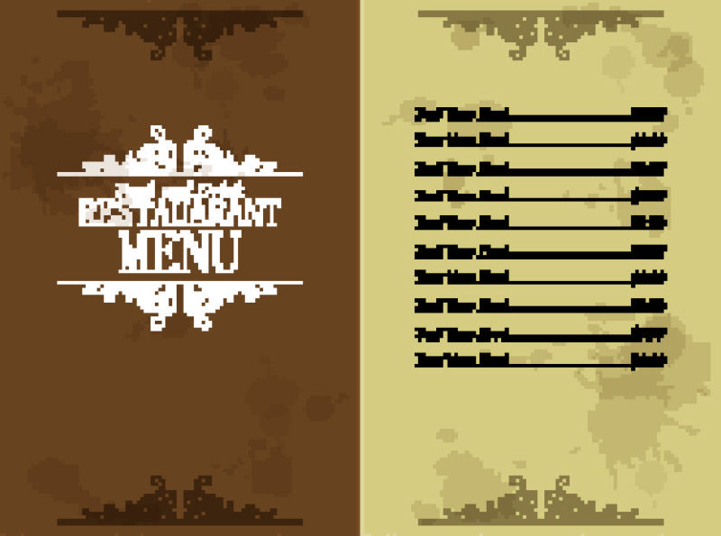 抽象矢量复古咖啡菜单设计