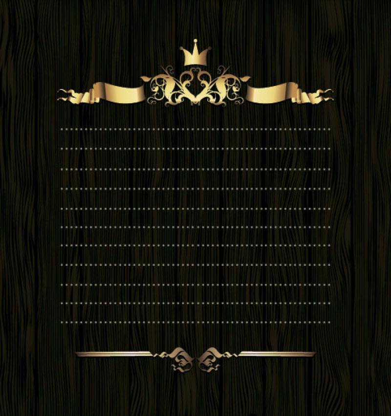 抽象矢量金色纹样装饰的纸张设计