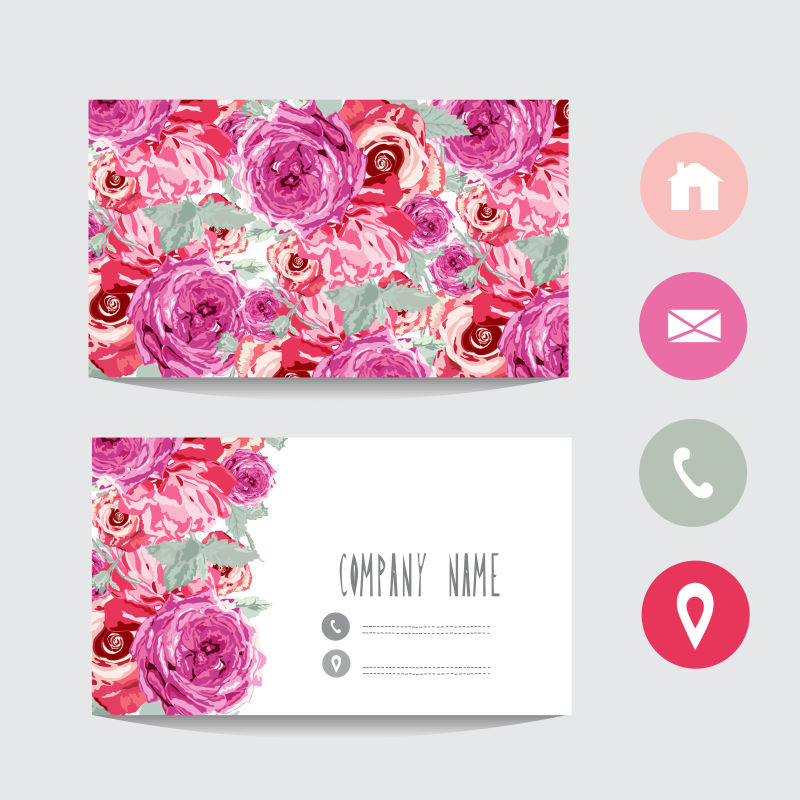创意矢量现代美丽花卉元素装饰卡片设计