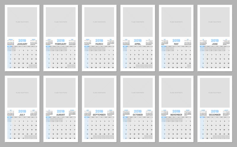 矢量2019日历设计