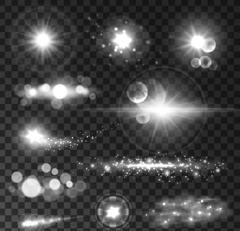 抽象矢量白色闪烁灯光设计