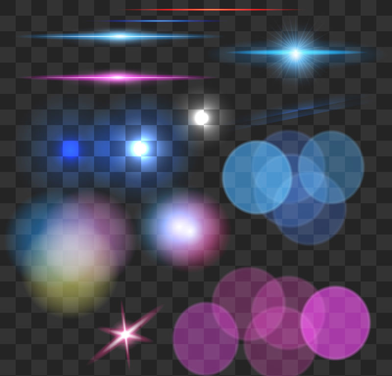 抽象矢量彩色灯光光芒设计插图