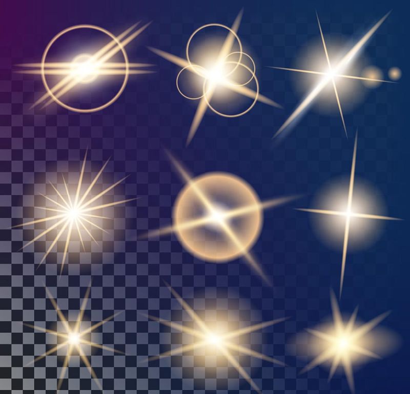 创意矢量耀眼美丽星光设计元素