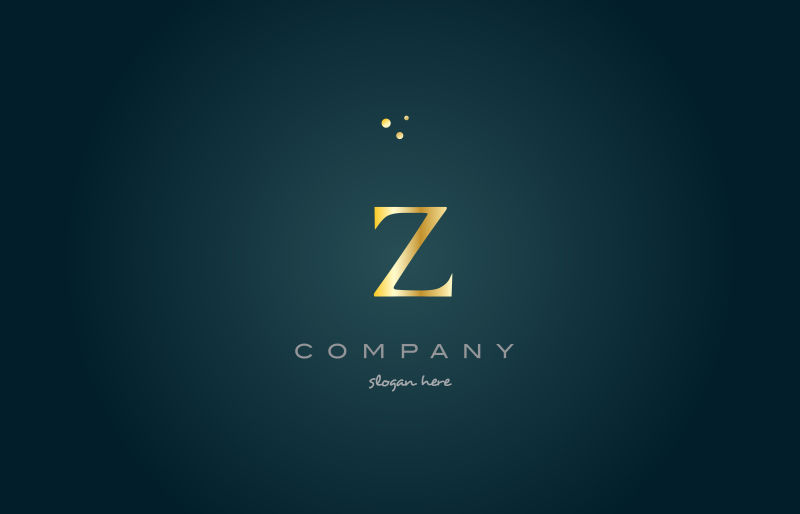抽象矢量金色字母z标志设计