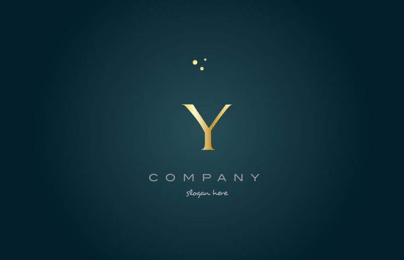 抽象矢量金色字母y标志设计