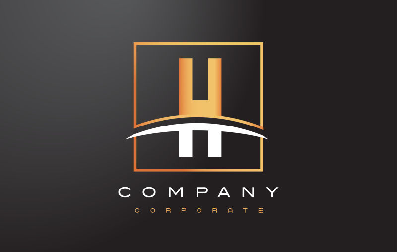 创意矢量现代字母h方形标志设计