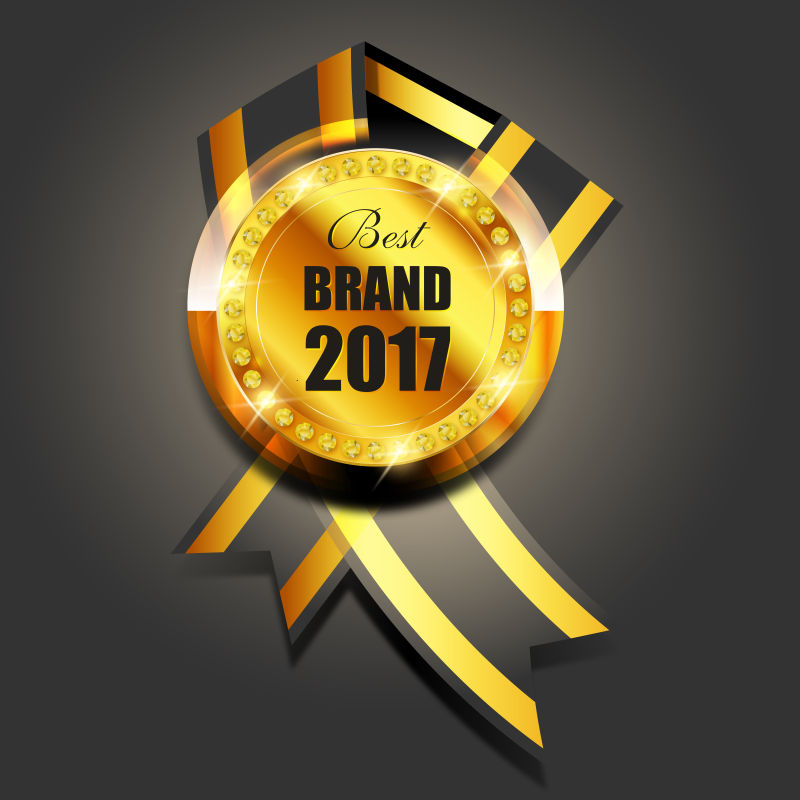 抽象矢量复古黑金徽章设计