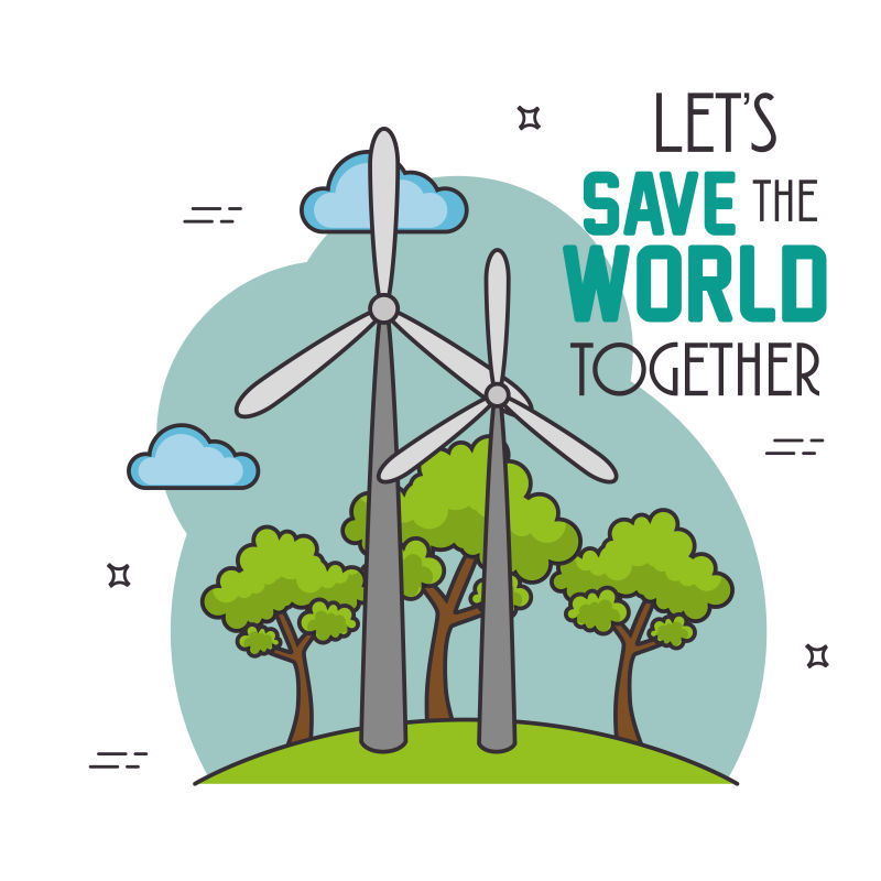 创意矢量绿色地球生态主题插图设计