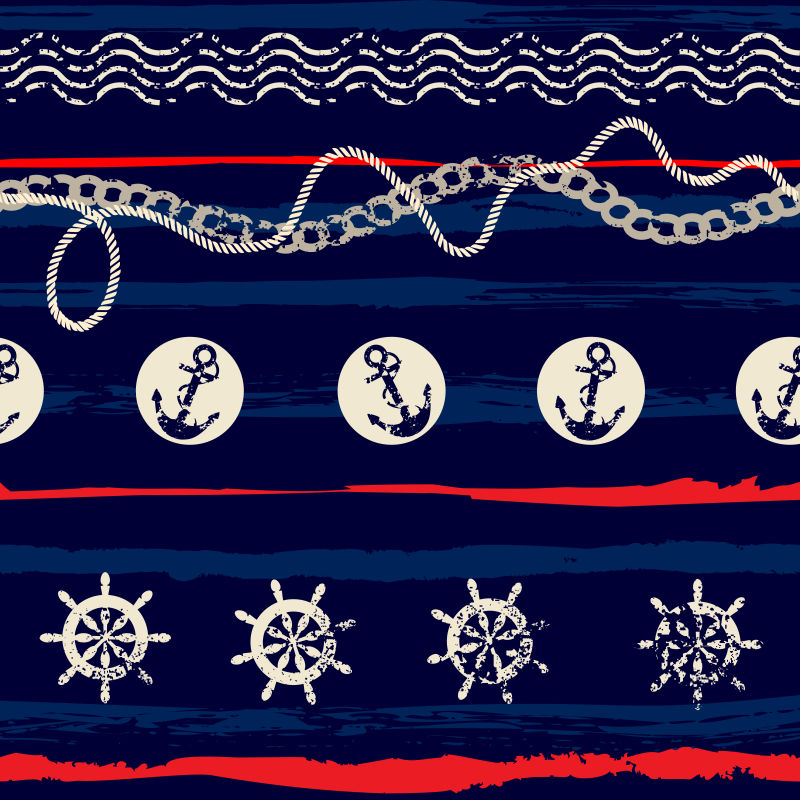 海蓝图案的海洋风格