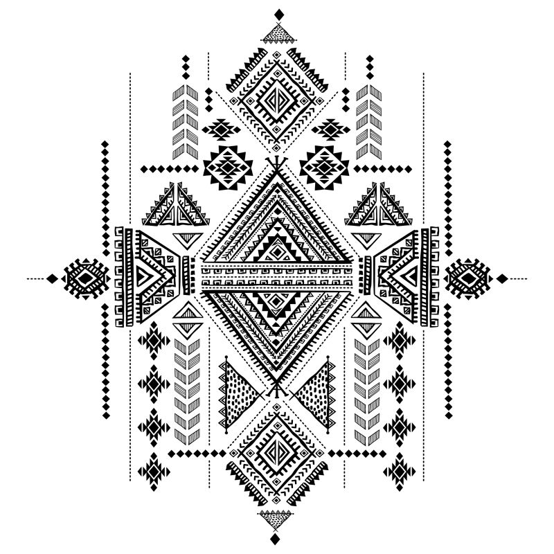 抽象矢量现代手绘几何插图设计