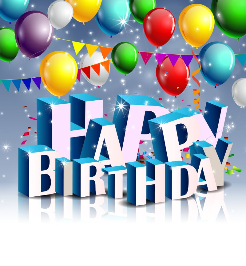 矢量抽象现代生日快乐主题的背景设计