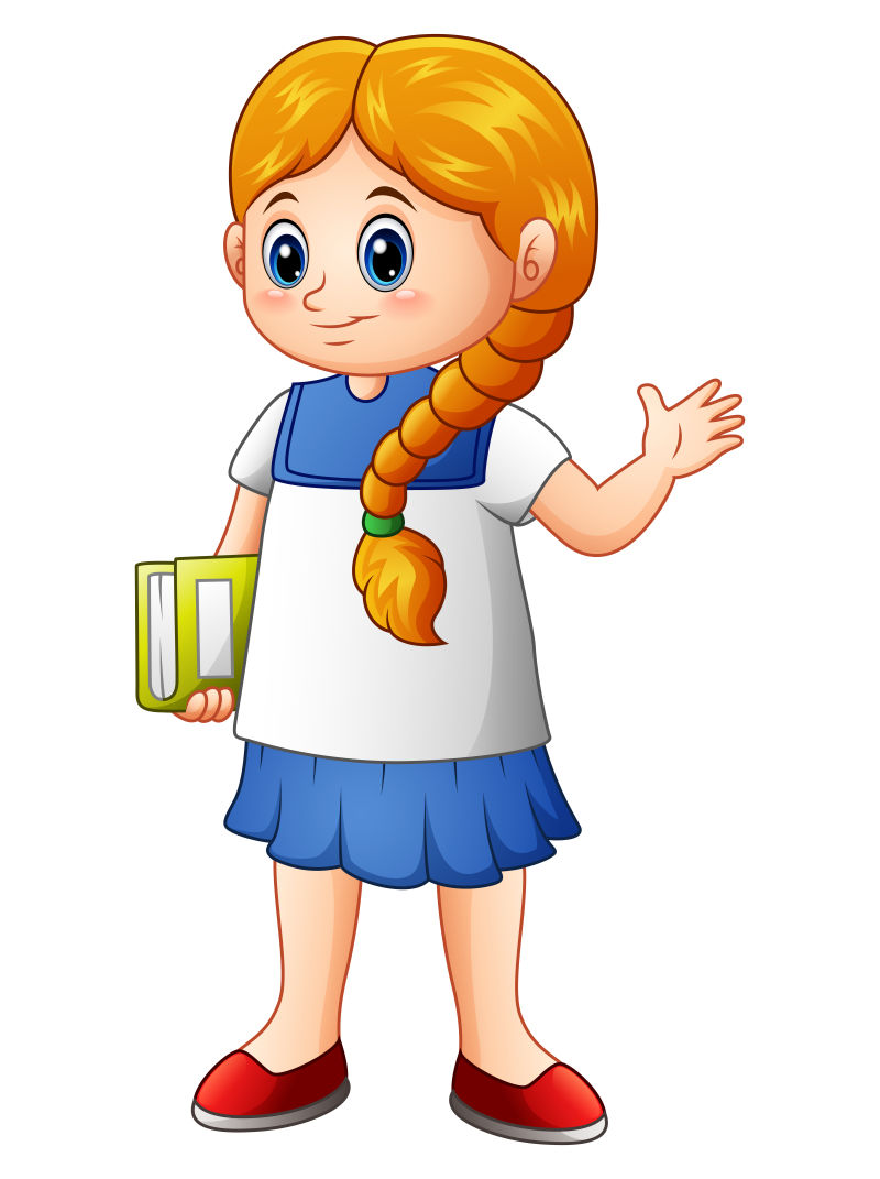 抽象矢量可爱的卡通学生插图设计