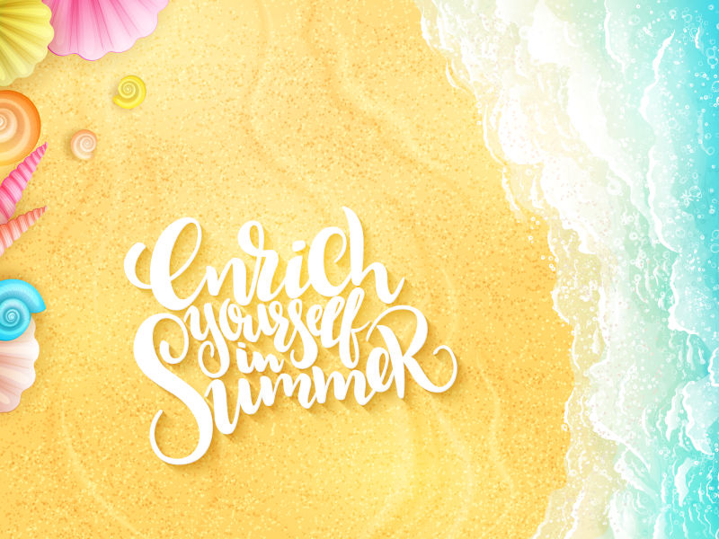 创意矢量现代夏季主题的平面插图设计