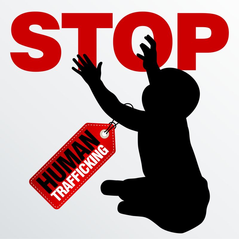 矢量现代抽象停止人口贩卖主题海报设计