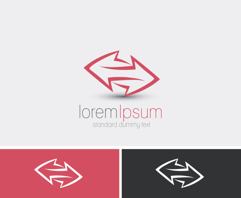 抽象矢量现代红色箭头元素图标设计