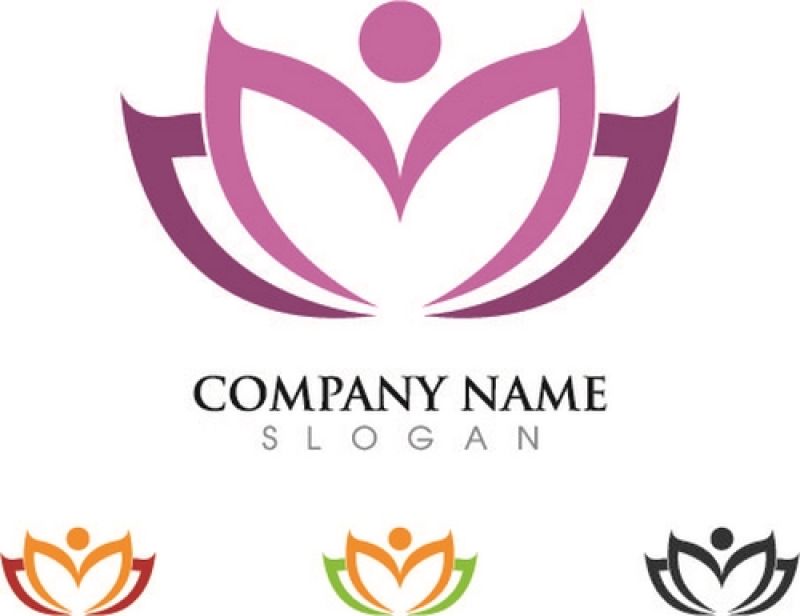 抽象矢量现代花型图标设计