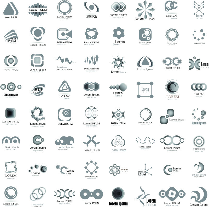 抽象矢量现代灰色商业图标设计