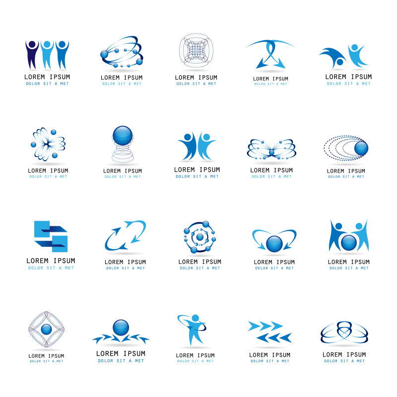 创意矢量现代蓝色时尚图形图标设计