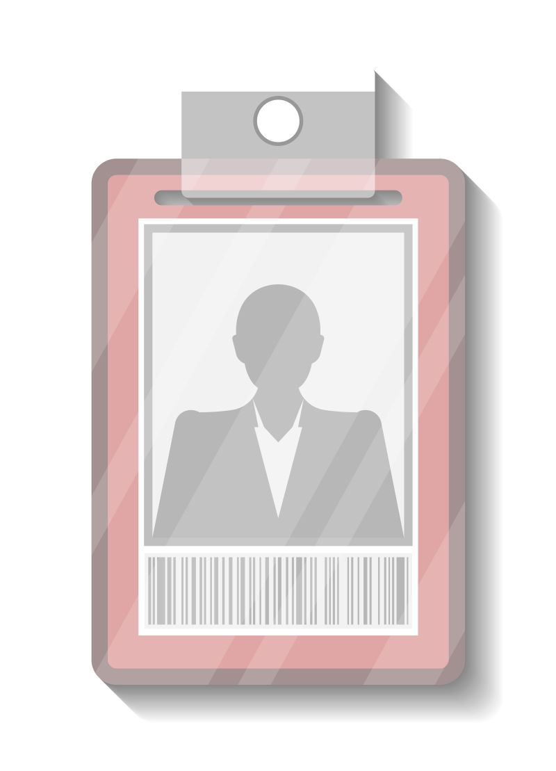 创意矢量复古粉色工作证设计