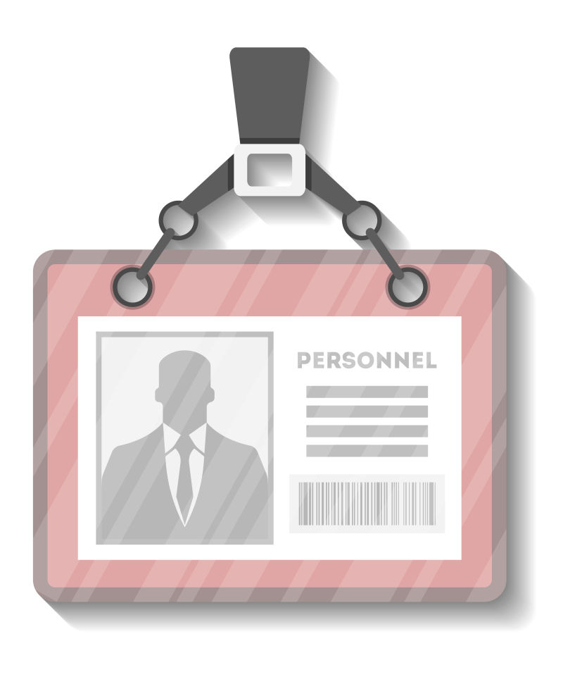 抽象矢量粉色复古工作证设计 