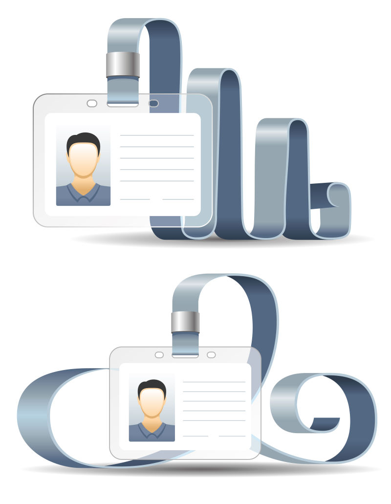 创意矢量现代商业工作证设计