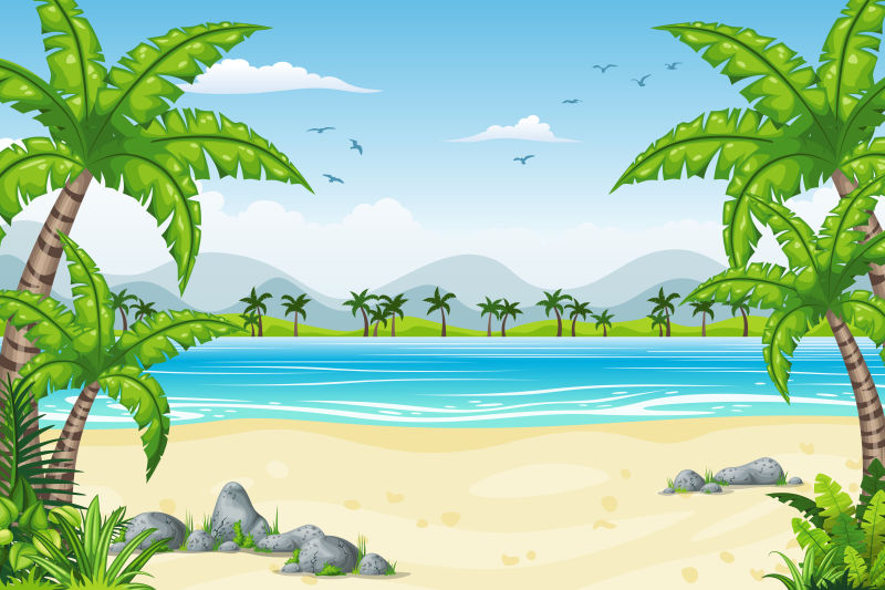 热带海岸景观图