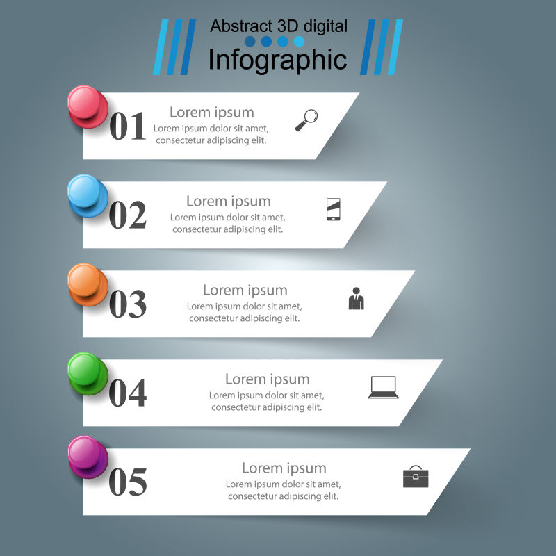 矢量现代纸片元素的创意信息图表设计